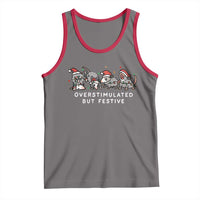 Overstimulated But Festive Possum Christmas Tank Top Funny Opossum Xmas Meme - Wonder Print Shop