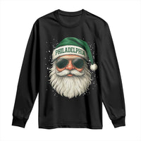 Christmas Philadelphia Fan Long Sleeve Shirt Funny Retro Santa Philly Lovers - Wonder Print Shop