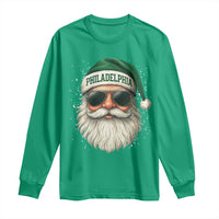 Christmas Philadelphia Fan Long Sleeve Shirt Funny Retro Santa Philly Lovers - Wonder Print Shop