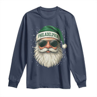 Christmas Philadelphia Fan Long Sleeve Shirt Funny Retro Santa Philly Lovers - Wonder Print Shop
