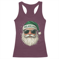 Christmas Philadelphia Fan Racerback Tank Top Funny Retro Santa Philly Lovers - Wonder Print Shop