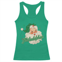 Christmas Philadelphia Football Racerback Tank Top Vintage Santa Philly Lovers - Wonder Print Shop