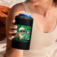 Philadelphia Football Christmas 4 in 1 Can Cooler Tumbler Santa Retro Philly Fan - Wonder Print Shop