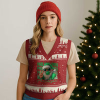 Philadelphia Football Xmas V-Neck Knit Sweater Vest Santa Retro Philly Fan - Wonder Print Shop