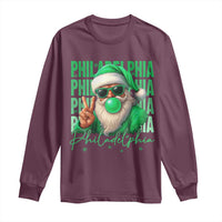Philadelphia Football Christmas Long Sleeve Shirt Santa Retro Philly Fan - Wonder Print Shop