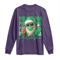 Philadelphia Football Christmas Long Sleeve Shirt Santa Retro Philly Fan - Wonder Print Shop