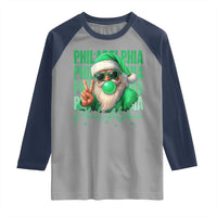 Philadelphia Football Christmas Raglan Shirt Santa Retro Philly Fan - Wonder Print Shop