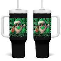 Philadelphia Football Christmas Tumbler With Handle Santa Retro Philly Fan - Wonder Print Shop