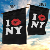 I Love NY Garden Flag Sexy Lips Red Lipstick Kiss New York Lover Travel Gift - Wonder Print Shop