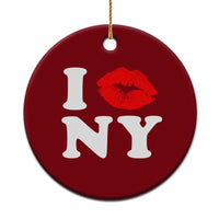 I Love NY Ceramic Ornament Sexy Lips Red Lipstick Kiss New York Lover Travel Gift - Wonder Print Shop