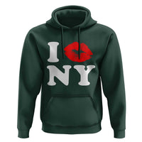 I Love NY Hoodie Sexy Lips Red Lipstick Kiss New York Lover Travel Gift - Wonder Print Shop