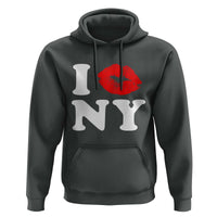 I Love NY Hoodie Sexy Lips Red Lipstick Kiss New York Lover Travel Gift - Wonder Print Shop