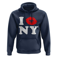 I Love NY Hoodie Sexy Lips Red Lipstick Kiss New York Lover Travel Gift - Wonder Print Shop