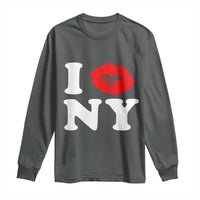 I Love NY Long Sleeve Shirt Sexy Lips Red Lipstick Kiss New York Lover Travel Gift - Wonder Print Shop
