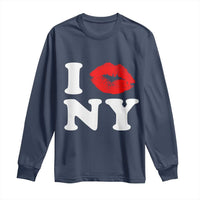 I Love NY Long Sleeve Shirt Sexy Lips Red Lipstick Kiss New York Lover Travel Gift - Wonder Print Shop