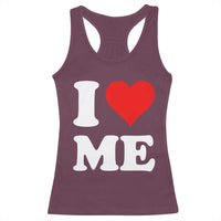 I Love Me Racerback Tank Top Funny Self Love Heart Positive Vibes - Wonder Print Shop