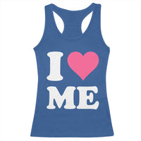 I Love Me Racerback Tank Top Funny Self Love Pink Heart Positive Vibes - Wonder Print Shop