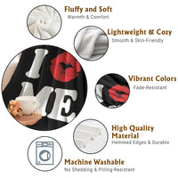 I Love ME Throw Blanket Sexy Lips Red Lipstick Kiss Self Love - Wonder Print Shop