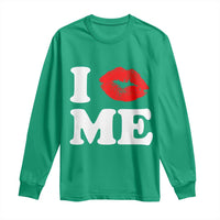 I Love ME Long Sleeve Shirt Sexy Lips Red Lipstick Kiss Self Love - Wonder Print Shop