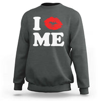 I Love ME Sweatshirt Sexy Lips Red Lipstick Kiss Self Love - Wonder Print Shop