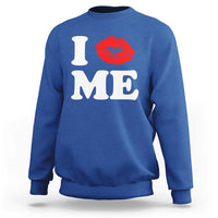 I Love ME Sweatshirt Sexy Lips Red Lipstick Kiss Self Love - Wonder Print Shop