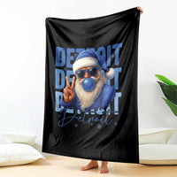 Detroit Football Christmas Throw Blanket Santa Retro Lions Fan - Wonder Print Shop