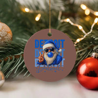 Detroit Football Christmas Ceramic Ornament Santa Retro Lions Fan - Wonder Print Shop