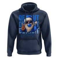 Detroit Football Christmas Hoodie Santa Retro Lions Fan - Wonder Print Shop
