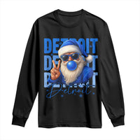 Detroit Football Christmas Long Sleeve Shirt Santa Retro Lions Fan - Wonder Print Shop