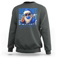 Detroit Football Christmas Sweatshirt Santa Retro Lions Fan - Wonder Print Shop