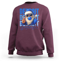 Detroit Football Christmas Sweatshirt Santa Retro Lions Fan - Wonder Print Shop
