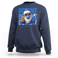 Detroit Football Christmas Sweatshirt Santa Retro Lions Fan - Wonder Print Shop