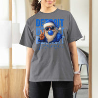 Detroit Football Christmas T Shirt For Women Santa Retro Lions Fan - Wonder Print Shop