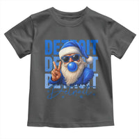Detroit Football Christmas Toddler T Shirt Santa Retro Lions Fan - Wonder Print Shop