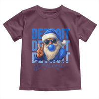 Detroit Football Christmas Toddler T Shirt Santa Retro Lions Fan - Wonder Print Shop