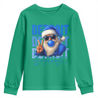 Detroit Football Christmas Youth Sweatshirt Santa Retro Lions Fan - Wonder Print Shop