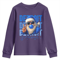 Detroit Football Christmas Youth Sweatshirt Santa Retro Lions Fan - Wonder Print Shop