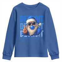 Detroit Football Christmas Youth Sweatshirt Santa Retro Lions Fan - Wonder Print Shop