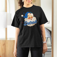 Christmas Detroit Football T Shirt For Women Vintage Santa Lions Fan - Wonder Print Shop