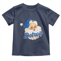 Christmas Detroit Football Toddler T Shirt Vintage Santa Lions Fan - Wonder Print Shop