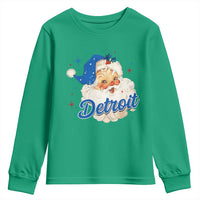 Christmas Detroit Football Youth Sweatshirt Vintage Santa Lions Fan - Wonder Print Shop