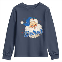 Christmas Detroit Football Youth Sweatshirt Vintage Santa Lions Fan - Wonder Print Shop