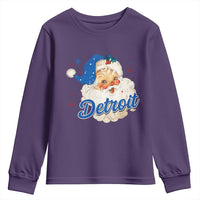Christmas Detroit Football Youth Sweatshirt Vintage Santa Lions Fan - Wonder Print Shop
