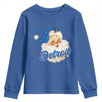 Christmas Detroit Football Youth Sweatshirt Vintage Santa Lions Fan - Wonder Print Shop