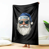 Vintage Detroit Football Christmas Throw Blanket Funny Retro Santa Lions Fan Xmas - Wonder Print Shop