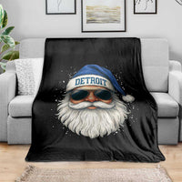 Vintage Detroit Football Christmas Throw Blanket Funny Retro Santa Lions Fan Xmas - Wonder Print Shop