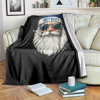 Vintage Detroit Football Christmas Throw Blanket Funny Retro Santa Lions Fan Xmas - Wonder Print Shop