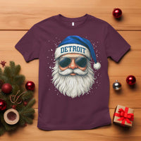 Vintage Detroit Football Christmas T Shirt Funny Retro Santa Lions Fan Xmas - Wonder Print Shop