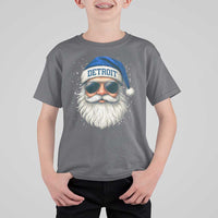 Vintage Detroit Football Christmas T Shirt For Kid Funny Retro Santa Lions Fan Xmas - Wonder Print Shop