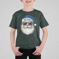 Vintage Detroit Football Christmas T Shirt For Kid Funny Retro Santa Lions Fan Xmas - Wonder Print Shop